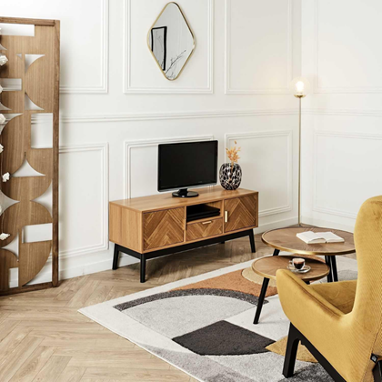 TV Stand – Brown & Black