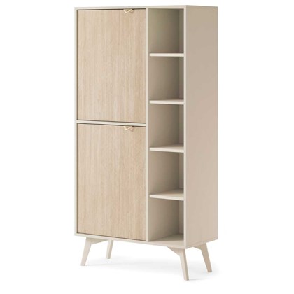 Bookshelf Cabinet - Chevron Scandi & Beige