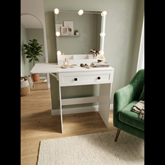 LED Dressing Table with Melamine USB Socket  60x140 – White