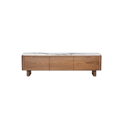 TV Unit – Ceramic & Walnut