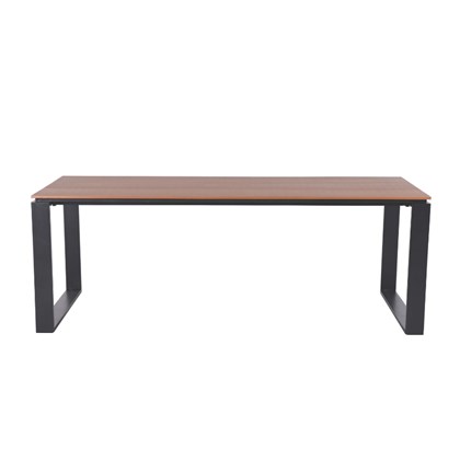 Outdoor Aluminium Table with Plywood in Teak Colour L210XD100XH74.5CM