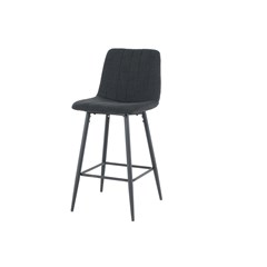 Bar Stool Black Fabric With Black Legs