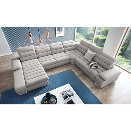 Corner Sofa Bed with Chaise Left 365cm – Light Grey