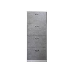 Shoe Rack 4 Doors In Cement White Melamine