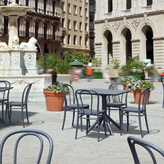 TABLE SQUARE DARK GREY 80X80CM