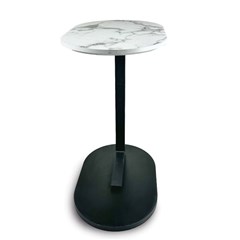 Coffee Table With White MDF Top and Black Metal Legs