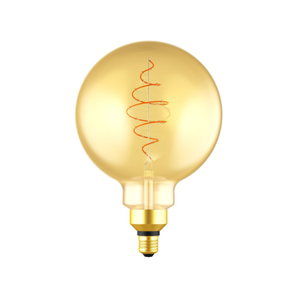 LED XXL Bulb Globe G200 Golden Croissant Line with Spiral Filament