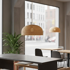 Pendant Light 1xE27 – Natural Rattan Brown & Beige