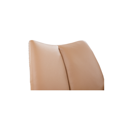 Swivel Dining Chair – Brown Leather & Beige