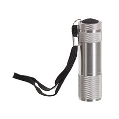 Mini 9 Led Aluminium Flashlight Silver