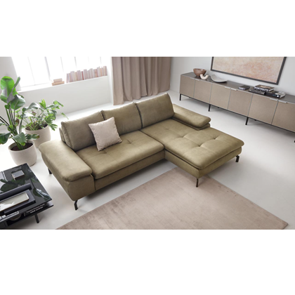 Corner Sofa Bed with Chaise Right – Olive