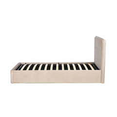 Upholstery Bed with Gas Lift – Light Brown