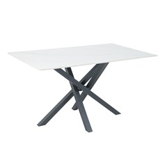 Dining Table 140x80x75cm - White Ceramic
