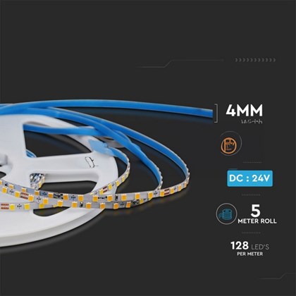 LED Strip 9wm 128LED 24V IP20 4000K  5m 4mm