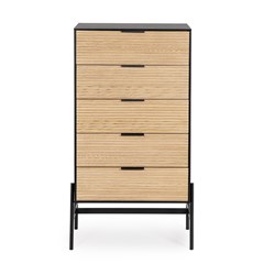 Chest of Drawers Allycia Black Nat 5drawers