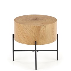 Round Coffee Table - Natural Oak and Black