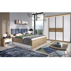 Bed 160 with Lift – Light Riviera Oak & White