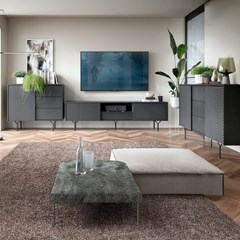 TV Cabinet 2 Doors & Drawer – Black