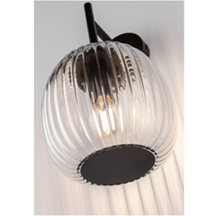 Bathroom Wall Light 20W Dimmable Glass/Black Matt