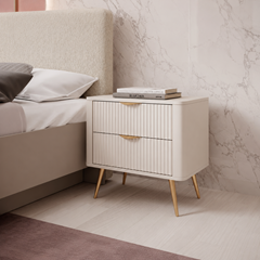 Bedroom Set 160x200 – Beige & Gold