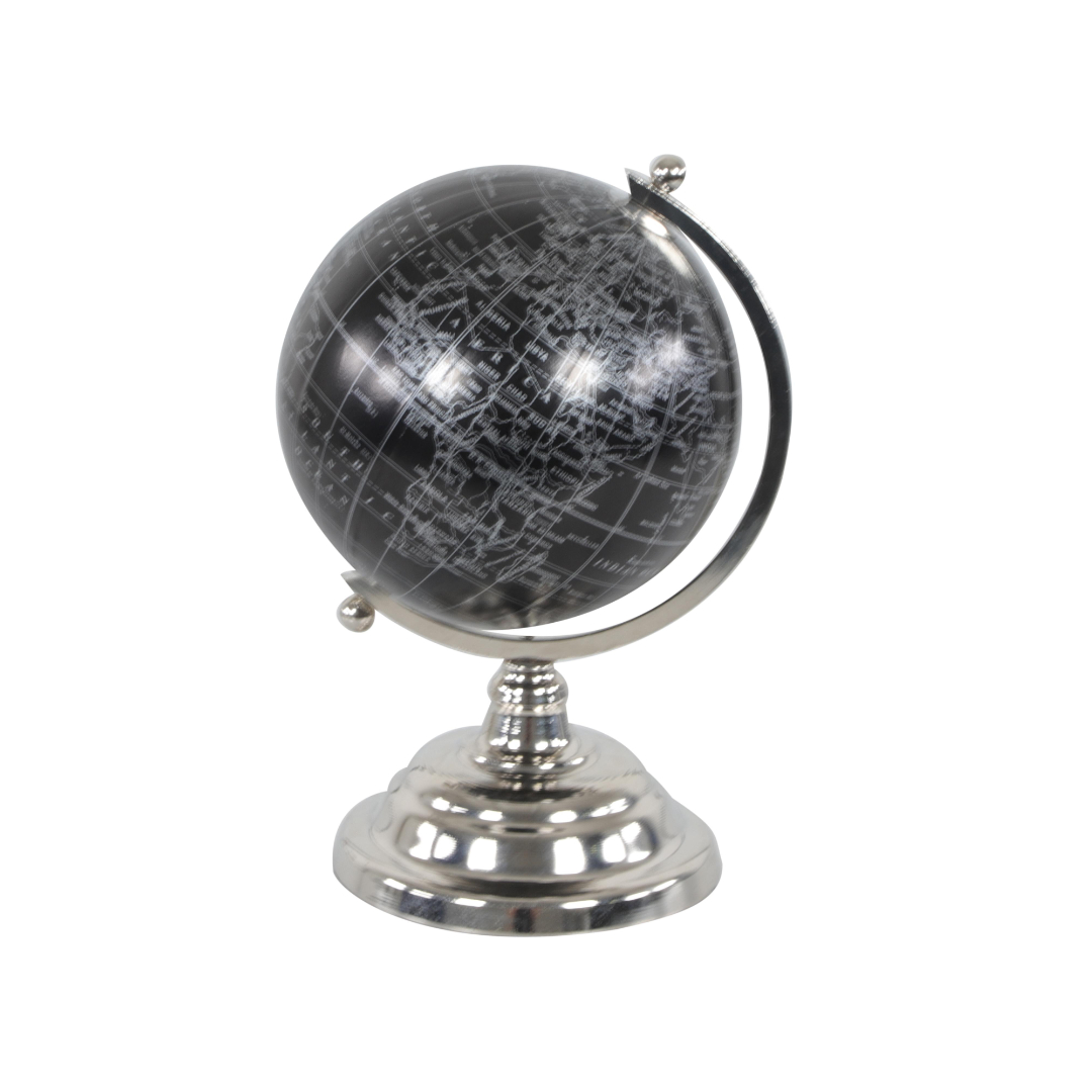 Decor Colombo World Map with Metal Base Silver