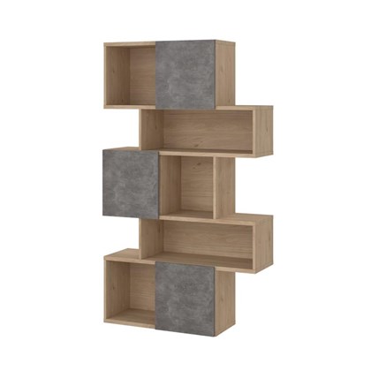 Maze Asymmetrical Bookcase with 3 Doors.