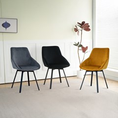 Dining Chair Velvet - Dark Grey