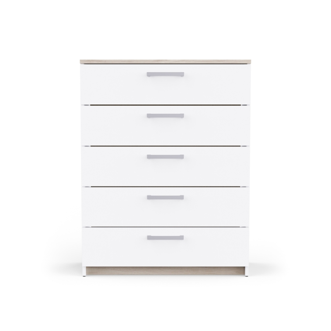 Sideboard 5-Drawer – Oak & White