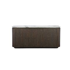 Sideboard - Ceramic Marble Effect Top with Dark Brown Oak MDF