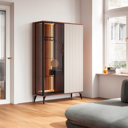 Showcase Cabinet – Cashmere & Walnut