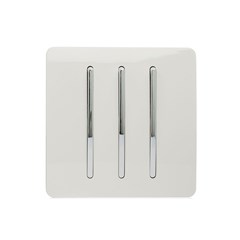 Trendi 3 Gang 2 Way Artistic Modern Screwless 10 Amp Rocker White