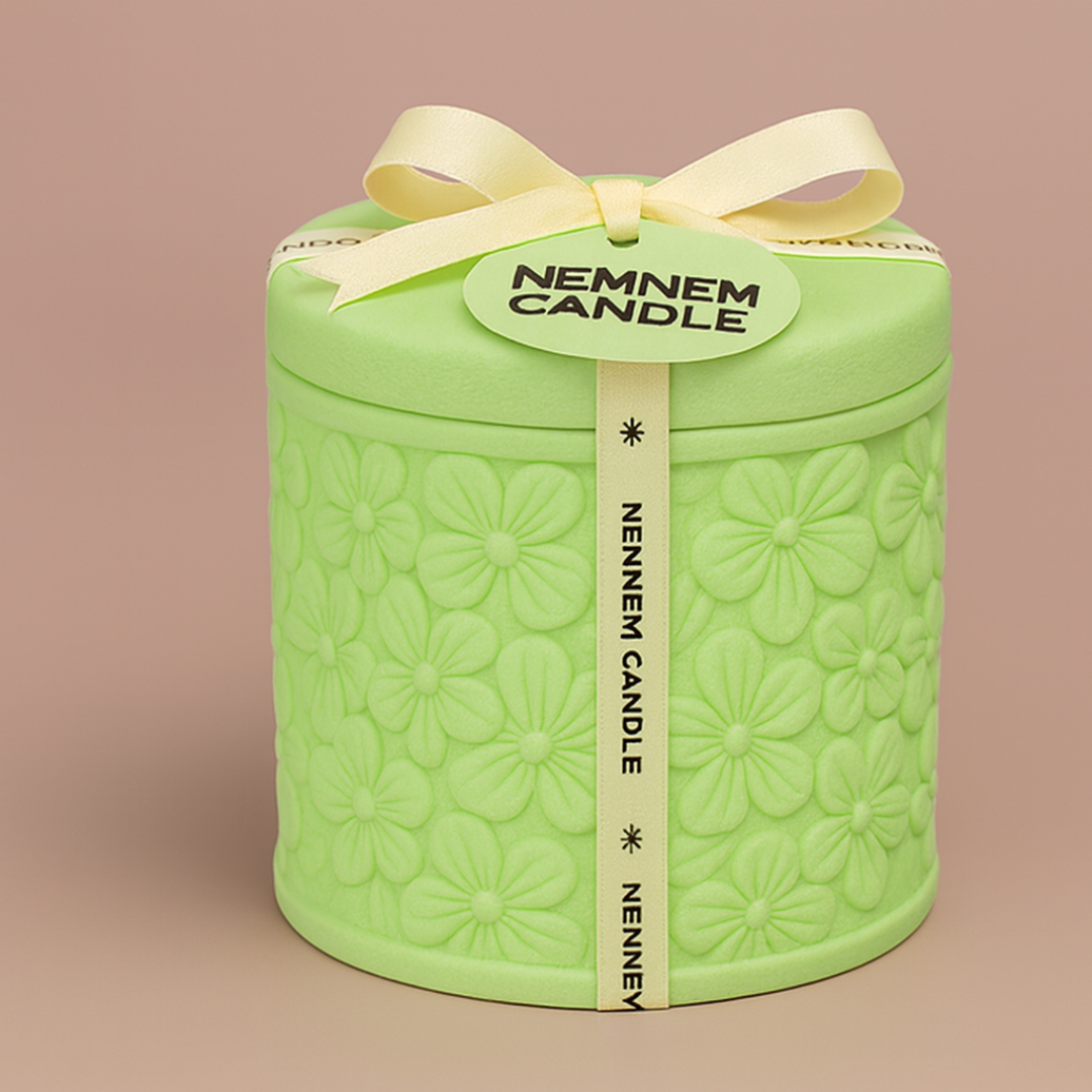 Small Cylinder Tile Green Lavender Mint