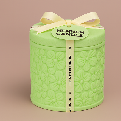 Small Cylinder Tile Green Lavender Mint