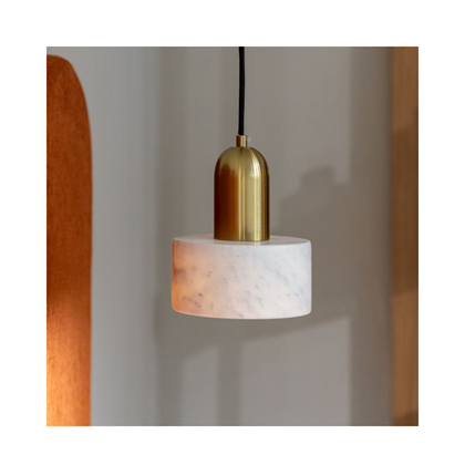 White & Gold Marble Pendant Light – Elegant Statement Piece