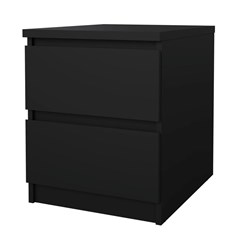 Black Naia Nightstand with  2 drawers