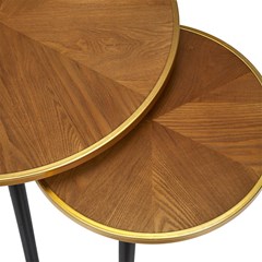 Felix Trundle Table Set of 2 – Brown & Black & Gold