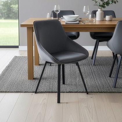 Dining Chair Velvet - Dark Grey