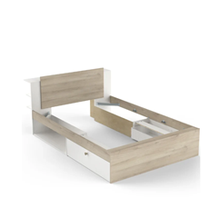White & Oak Storage Bed Frame – 140x200cm