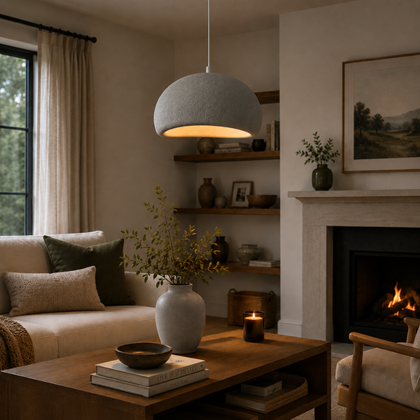 LED Pendant Lamp E27 – White & Grey D500