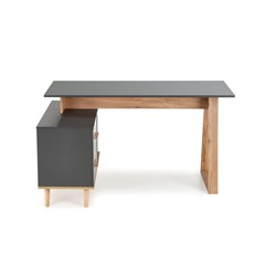 Office Desk With Drawer - Anthracite & Wotan Oak