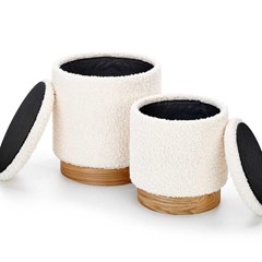 Pouf Set of 2 - Beige