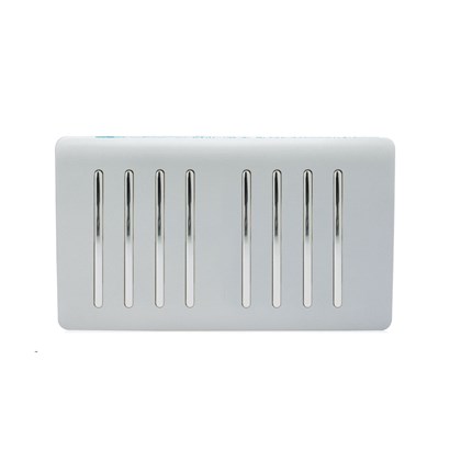 Trendi Switch 8 Gang 2 Way Double Plate Silver