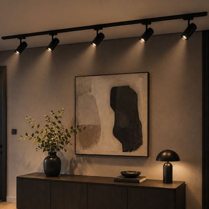 Complete Track Set 2 Meter with 5 Spotlights - Black