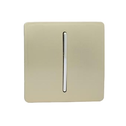 Trendi 1 Gang Modern Glossy Screwless Doorbell Auto Retractive Switch Champagne Gold