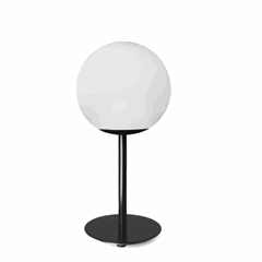 Black Table lamp with 1 light in milky white glass