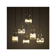 Sophia Cognac Hanging Lamp – Amber & Black/Gold
