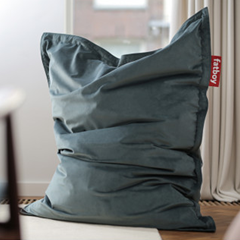 Indoor Slim Velvet Beanbag - Taupe