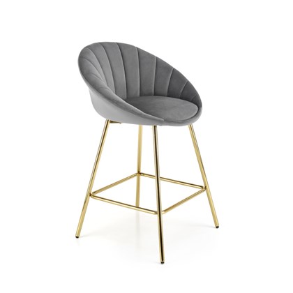 H112 Bar Stool Grey & Gold