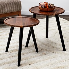 Nesting Table Round Of 2 in Acacia Wood