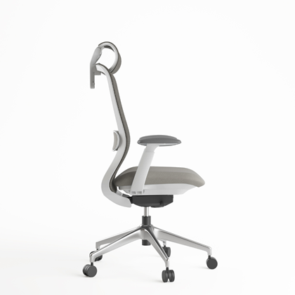 Office Chair with Adjustable Headrest - Beige